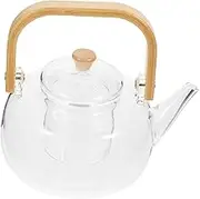 BEBEMOKO Transparent Glass Teapot with Infuser Heat Resistant Tea Kettle for Stove Top Ergonomic Handle Easy to Clean and Stylish Teapot for Loose Leaf Tea