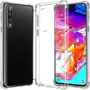 Samsung Galaxy A70 Case - Galaxy A70 6.7" SM-A705FN/DS Ultra Slim Carbon Fibre Shockproof Bumper Case Cover For Samsung Galaxy A70 (Clear Bumper)