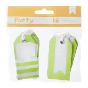 American Crafts - Diy Party Pocket Tags 16 Pieces Green & White*