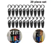 Laundry Hooks Clip,20pcs Strong Plastic Swivel Hanging Curtain Clips - Black