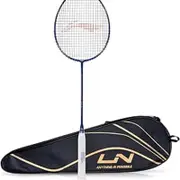 Li-Ning Wind Lite 700 II Carbon Fibre Badminton Strung Racket with Full Cover | For Intermediate | Size: 77gm | Navy-Brass