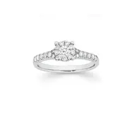 9ct White Gold Diamond Cluster Ring