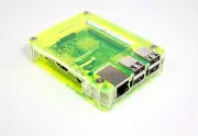 C4Labs Zebra Case for Raspberry Pi3B+, 3, Pi 3, Pi2 ~ Laser Lime w/ Power Cord
