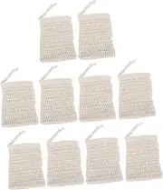 Mikinona 10Pcs Shower Foaming Nets Exfoliating Soap Saver Pouches for Handmade Soap Bathing Supplies Natural Material for Creating Rich Bubbles and Skin Cleansing