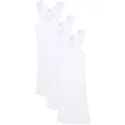 3 Pack X Bonds Baby Ribbed Singlets Vest White