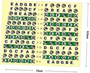 HAMPPLIES Acoustic Guitar Sticker Pack 10pcs Fretboard Labels Stickers Notes Map for Electric Guitars Learning Aid