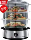 Cook@Home 9L Food Steamer, 3 Tiers, Built-In Timer,BPA-Free,Stainless Steel Base