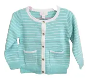 BNWT Baby Girls Sz 1 Pumpkin Patch Brand Cute Aruba Blue Stretch Knit Cardigan