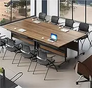 4 Pack Modern Office Folding Conference Table,The Conference Room Table with Caster Wheels,Flip Top Mobile Trainingtable Foldable MeetingTable for Meeting(62in/160cm)