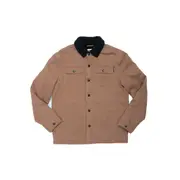 Fallen Footwear Men 100% Cotton Lamb Jacket Button Closure Brown/Black