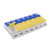 Weekly (7-Day) AM/PM Pill Organizer, Vitamin and Medicine Box, Large Pop-Out ...