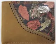 ZEP PRO Labrador DOG LAB Fence Row Camo Leather bifold Wallet Tin Gift Box