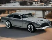 1963 Aston Martin DB5 w/ Floating Display - Hot Wheels Diecast Collectible