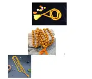 Tulsi Mala Haldi Japa Mala 108 + 1 Beads Prayer Hinduism Religious Meditation