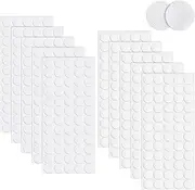 Redamancy Self Adhesive Dots, 600Pcs Sticky Hook and Loop Dots, 20mm Self Adhesive Dots Tapes, 300 Pairs Double Sided Hook Loop Dots Loop, Nylon Sticky Coins White, for Home, School, Office