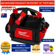 MILWAUKEE Packout 15" Tote Tool Bag 28 Pockets Durable Modular Jobsite Storage