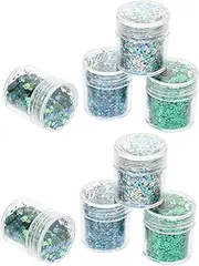 Ipetboom 8 Nail Glitter Lip Gloss Nail Polish Hair Spray Bottle Eyeshadow Glitters Highlighter Gel Body Glitter Spray Cosmetics Liner Stickers Palette False Nails Makeup DIY Sequins The Pet