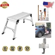 Professional Quality Foldable Aluminum Work Platform – 30"x12" Ladder, 330 lbs