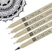 Micro Pen Set, 5Pcs Multiliner Fine Point Drawing Pens FineLiner, Black
