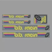 BB Racin - Multi Color on Clear BMX decal set - Old school bmx