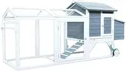 PawHub Large Wooden Chicken Coop Rabbit Hutch Hatch Box w/Wheels Run