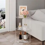 Modern Acrylic Three Layer Side Table Space Saving Designs for Small Rooms