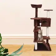 Luxury Feline Haven: Multi-Level Cat Climbing Frame with Interactive Toys