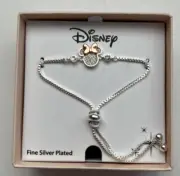 Minnie Mouse Bracelet Fine Silver Plated For Girls New In Box