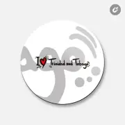 I Love Trinidad And Tobago Slogan Travel | 4'' X 4'' Round Decorative Magnet