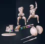 1/8 Nude Spaceman Sci-Fi Girl 3D Print Figure Model Kit Unpainted Unassembled GK
