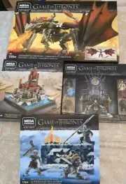 Mega Construx Game of Thrones Red Keep The Wall Iron Throne Drogon NISB 1500 Pcs