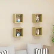Wall Cube Shelves Set of 4 Sonoma Oak Storage Display Units 22x15x22 cm