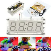 Green LED Electronic Clock Microcontroller Clock Time Thermometer DIY Kit