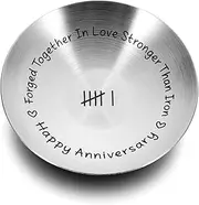 Octamber 6th Anniversary Iron Gifts for Him Her 6 Year Wedding Anniversary Decoration for Wife Husband 4" Ring Holder Jewelry Dish for Women Men Iron Gifts for 6th Anniversary for Him Her Ring Holder