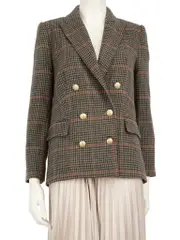 Houndstooth Pattern Tweed Jacket