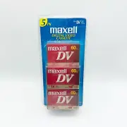 5 Brand New MAXELL MINI DV 60 MINUTE DVM-60 SE Digital Camcorder Tape - SEALED