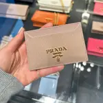 SOHOSHOP歐洲代購 PRADA 金字LOGO水波紋牛皮卡片夾 1MC208