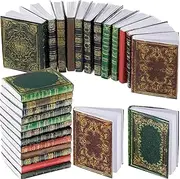 24 Pieces 1:12 Scale Miniatures Dollhouse Books Assorted Miniatures Books Dollhouse Mini Books Dollhouse Decoration Accessories Doll Toy Supplies for Boys Girls Pretend Play (Classic Style)