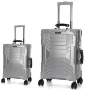 Swiss Aluminium Luggage Travel Hard Suitcase Lightweight TSA 2PCS Sets SN7612