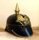 Prussian Spiked WWI Replica Leather Helmet German Pickelhaube Helmet Halloween