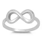 Infinity Sign Plain Ring Genuine Sterling Silver 925 Face Height 9 mm Size 9