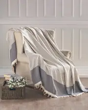 DePera Home Diamente Turkish Cotton Throw Blanket