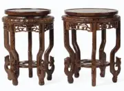 Big Wenge Wood Bonsai Display Rack Fish Tank Wooden Round Base Stand Decor
