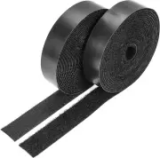 Heavy-Duty Self-Adhesive Hook and Loop Tape - 15ft x 1in, Black