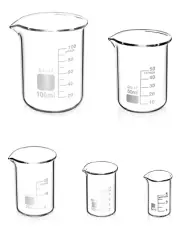 5 Pcs Graduated Borosilicate Glass Beaker 5Ml 10Ml 25Ml 50Ml 100Ml Set for Scien