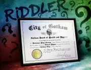Riddler Arkham Asylum Certificate, Signed Prof. Strange, Unique HANDMADE Fanart