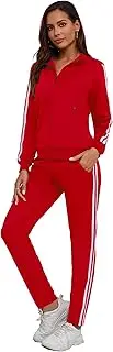 [MSKBJT] Jogging Suit Women's 2-Piece Lounge Set Tracksuit Women Striped Sports Suit Fitness Suit with Pockets