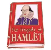 BOOK - SHAKESPEARE'S HAMLET ENAMEL PIN - FREE AU POST - AU STOCK