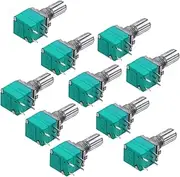 Mikinona 10pcs 5-pin Audio Amplifier Potentiometer 10ps Single Linked Potentiometer with Knurled Shaft for Volume