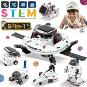 STEM 6 in 1 Solar Robot Kit Educational Science Building Toys Gift for Kids +8